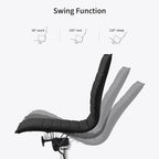 Modern Drafting Chair Upholstered PU Leather Ribbed Armless Mid Back with Tall Adjustable Base & Leg Rest