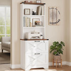 2 Drawer File Cabinet with Lock Hanging File Folders Home Office