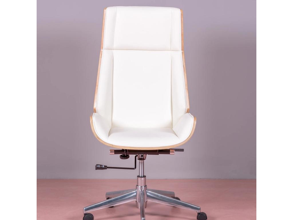 White Faux Leather Chair - dlz1766586030655