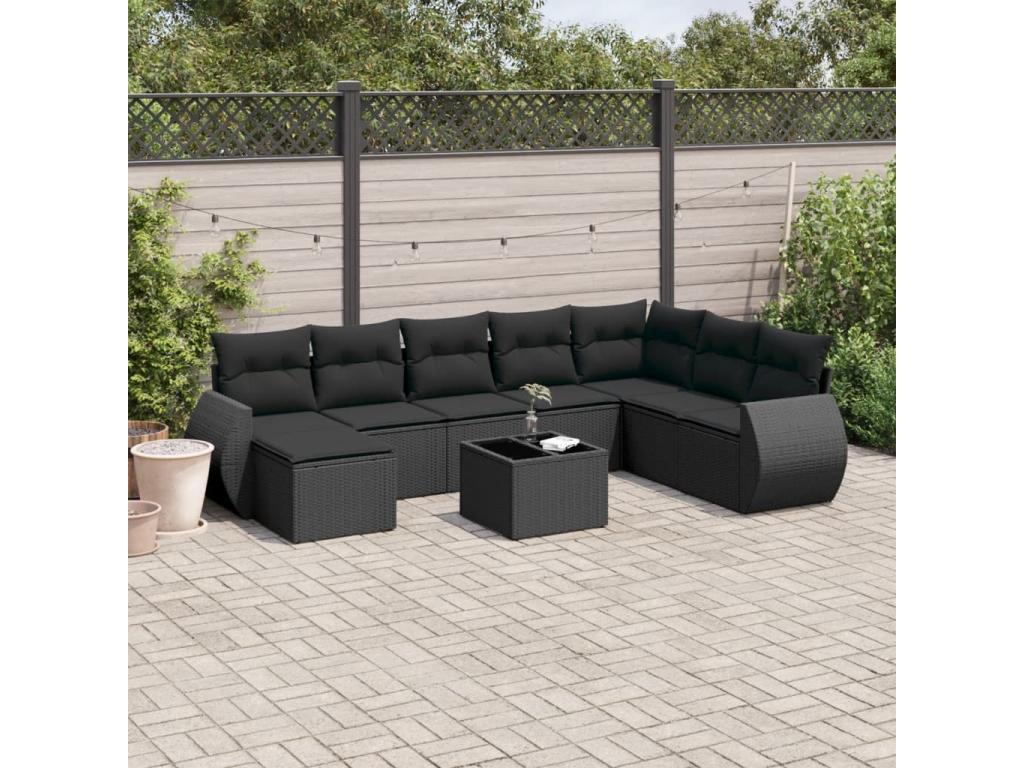 Black Woven Resin Wicker Outdoor Furniture Set - dlz1766585442303