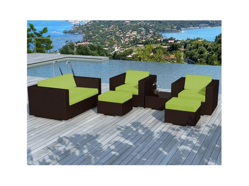 Green Woven Resin Wicker Outdoor Furniture Set