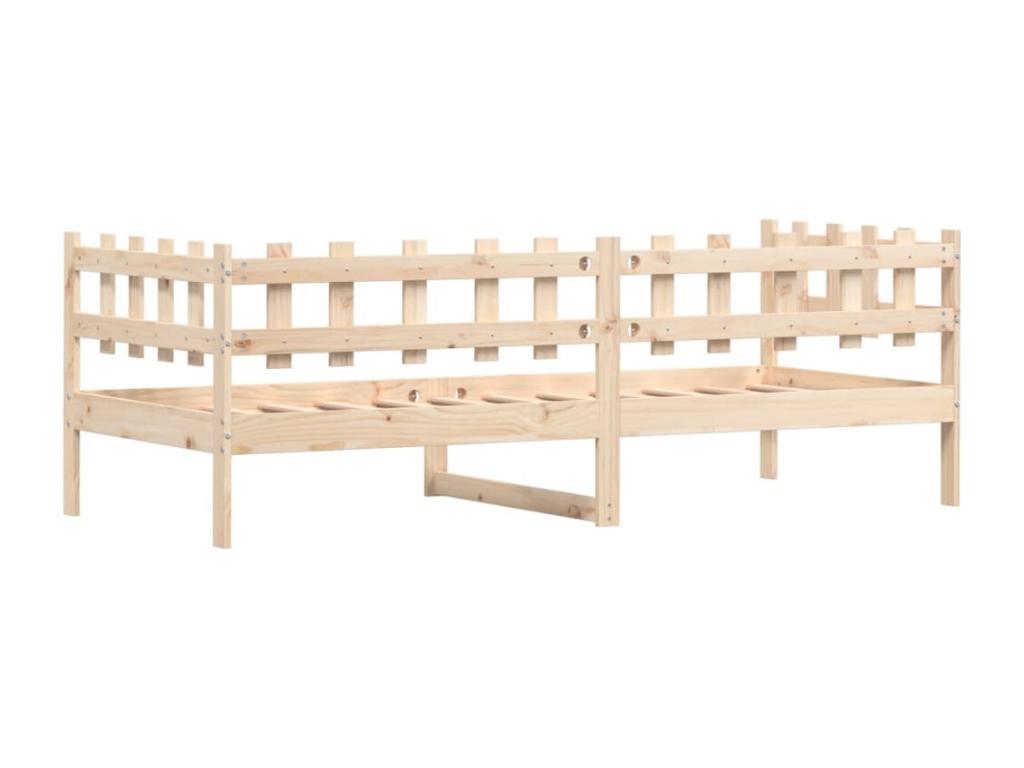 Natural Pine Wood Bed, 90 x 200 cm