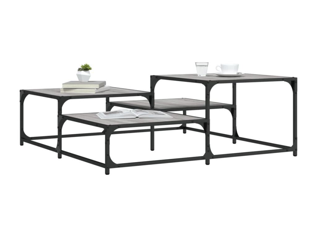 Gray Engineered Wood Coffee Table, 107 x 107 x 40 cm