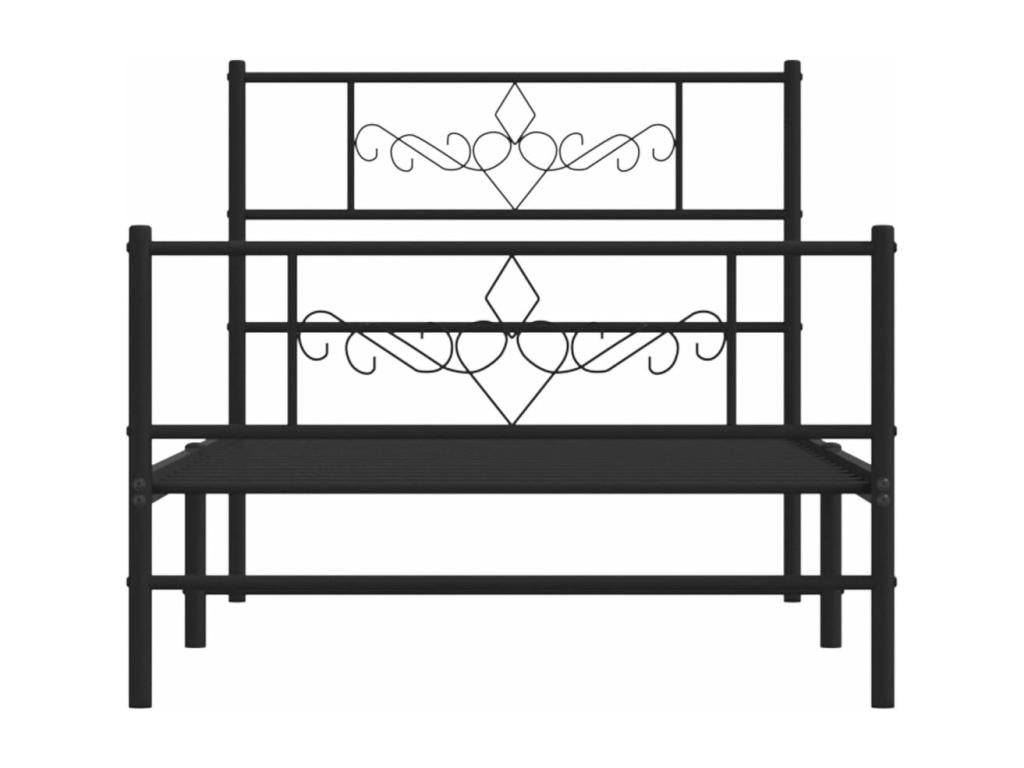Black Metal Bed Frame, 80 x 200 cm
