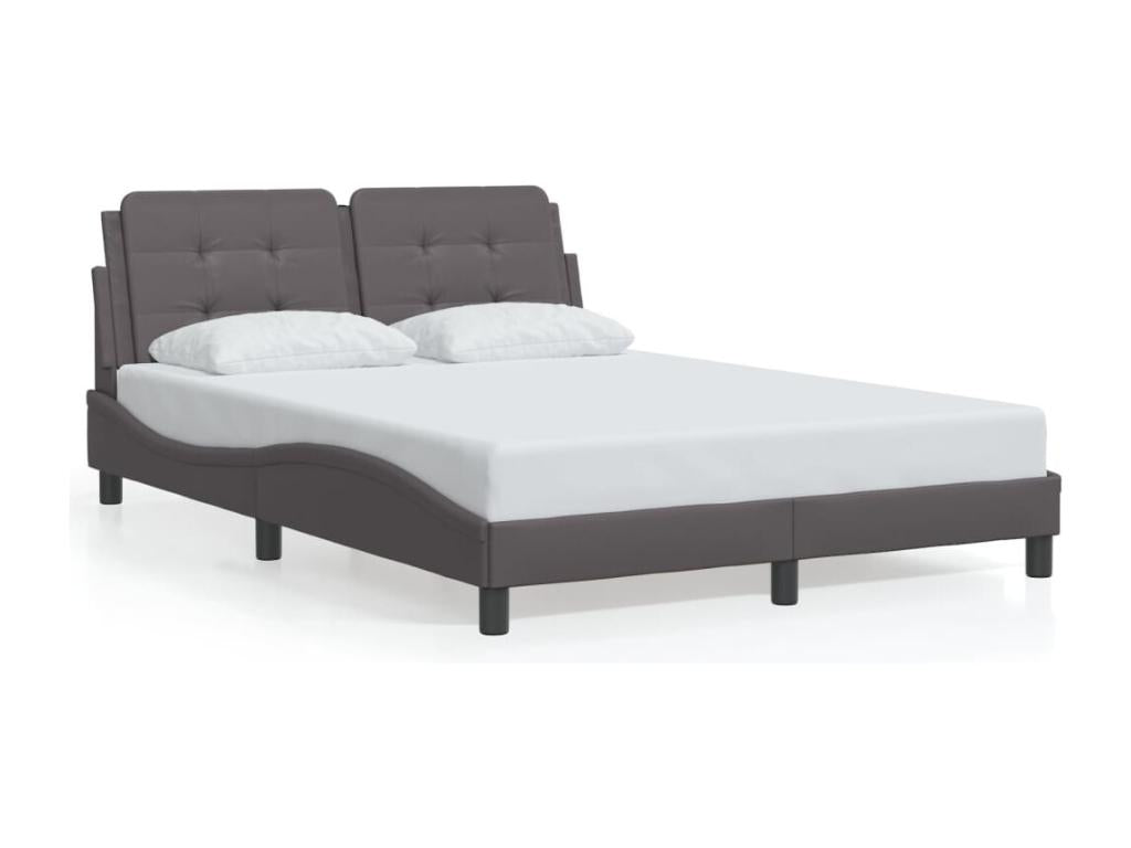 Gray Faux Leather Mattress, 140 x 190 cm