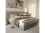 Gray Fabric Bed, 140 x 190 cm
