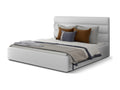 White Leather Bed, 160 x 200 cm