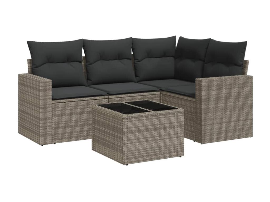 Gray Woven Resin Wicker Outdoor Furniture Set - dlz1766585627069
