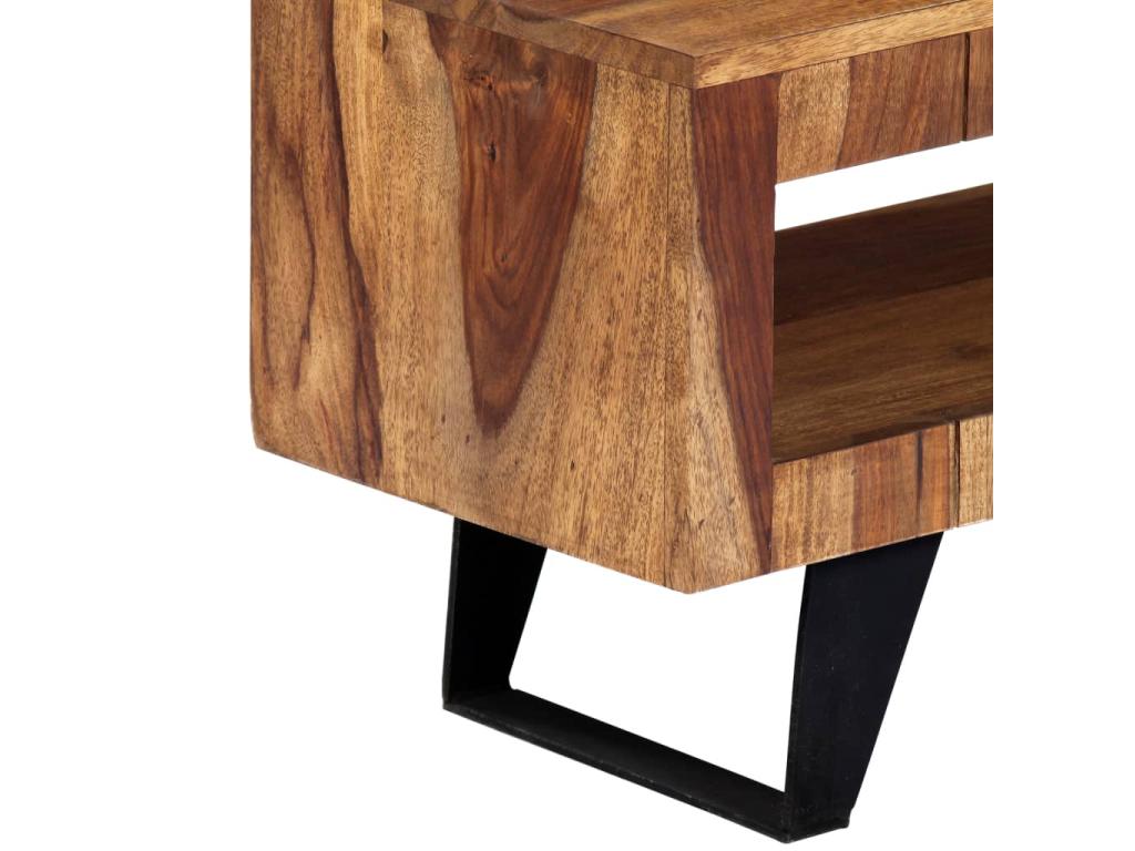 Brown Solid Wood TV Stand, 140 x 30 x 40 cm