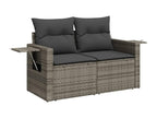 Gray Woven Resin Wicker Sofa - dlz1766585720123