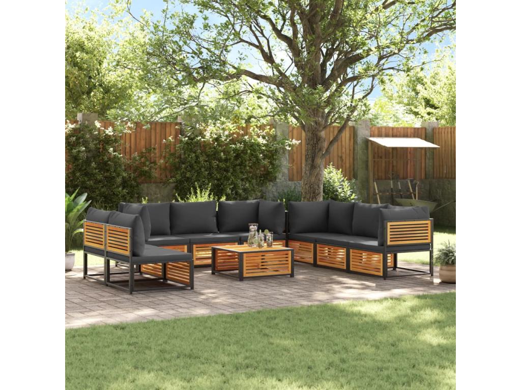 Brown Solid Wood Outdoor Furniture Set - dlz1766585810067