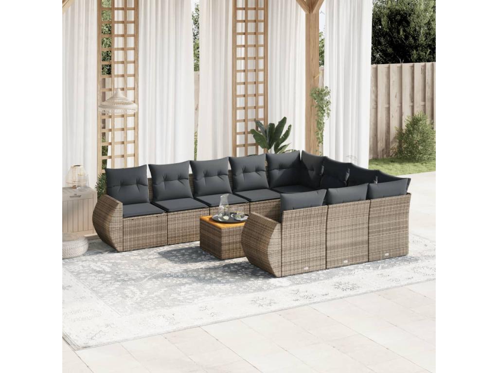 Gray Woven Resin Wicker Outdoor Furniture Set - dlz1766585204948