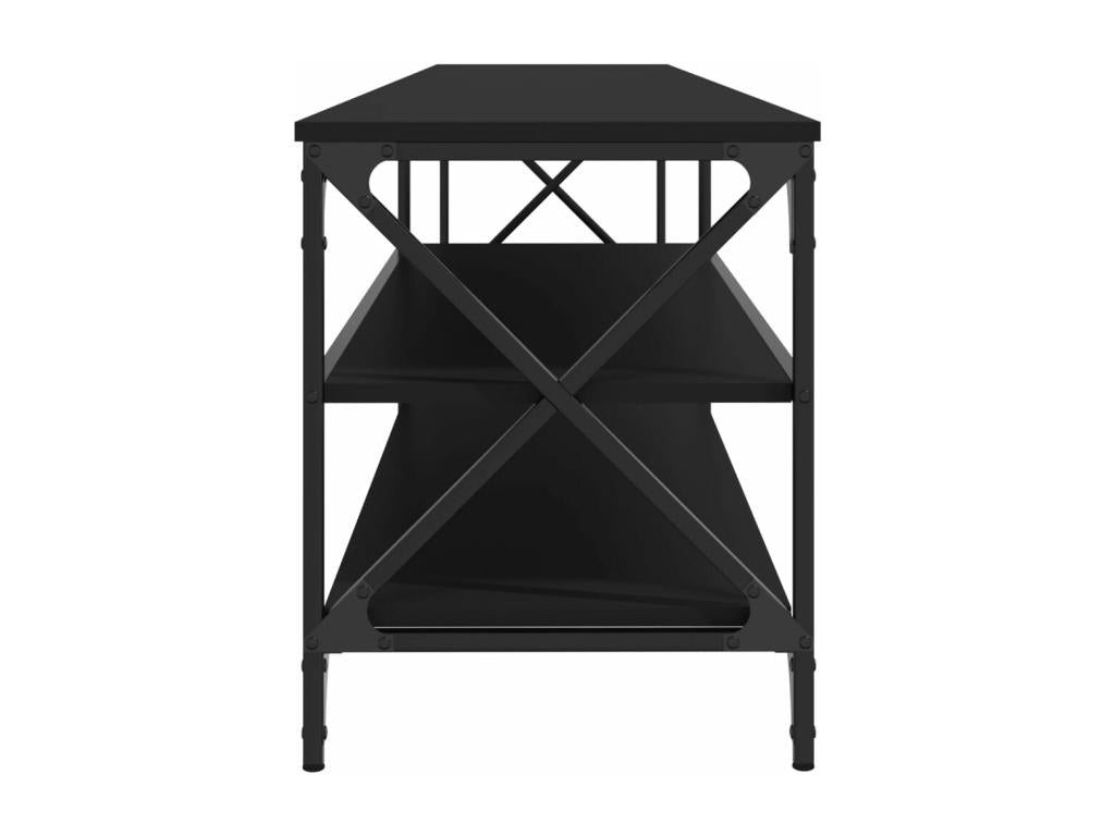 Black Engineered Wood TV Stand, 200 x 40 x 50 cm
