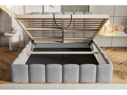 Beige Boucle Fabric Bed, 180 x 200 cm