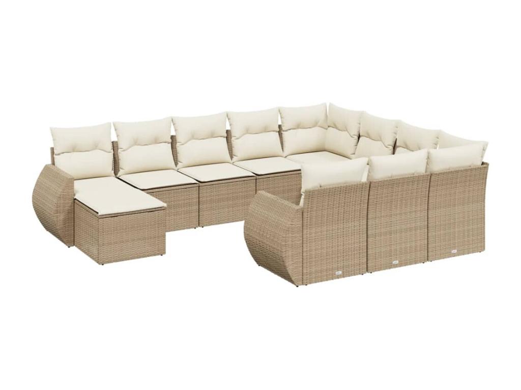 Beige Woven Resin Wicker Outdoor Furniture Set