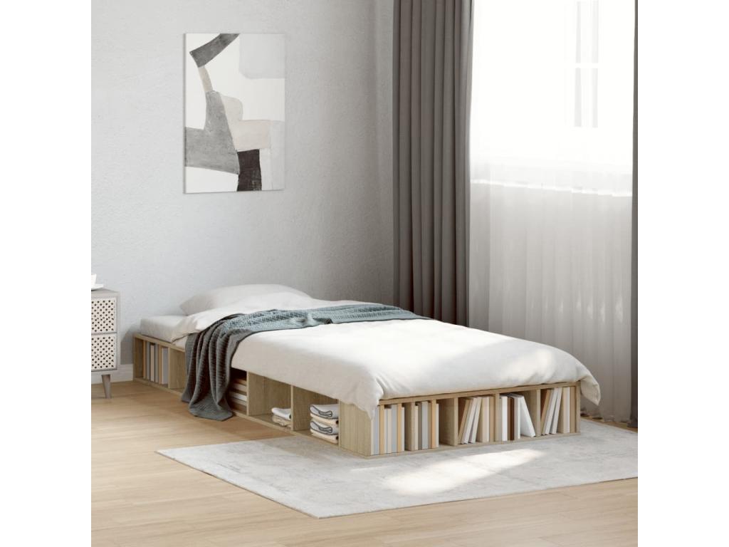 Brown Engineered Wood Bed Frame, 75 x 190 cm