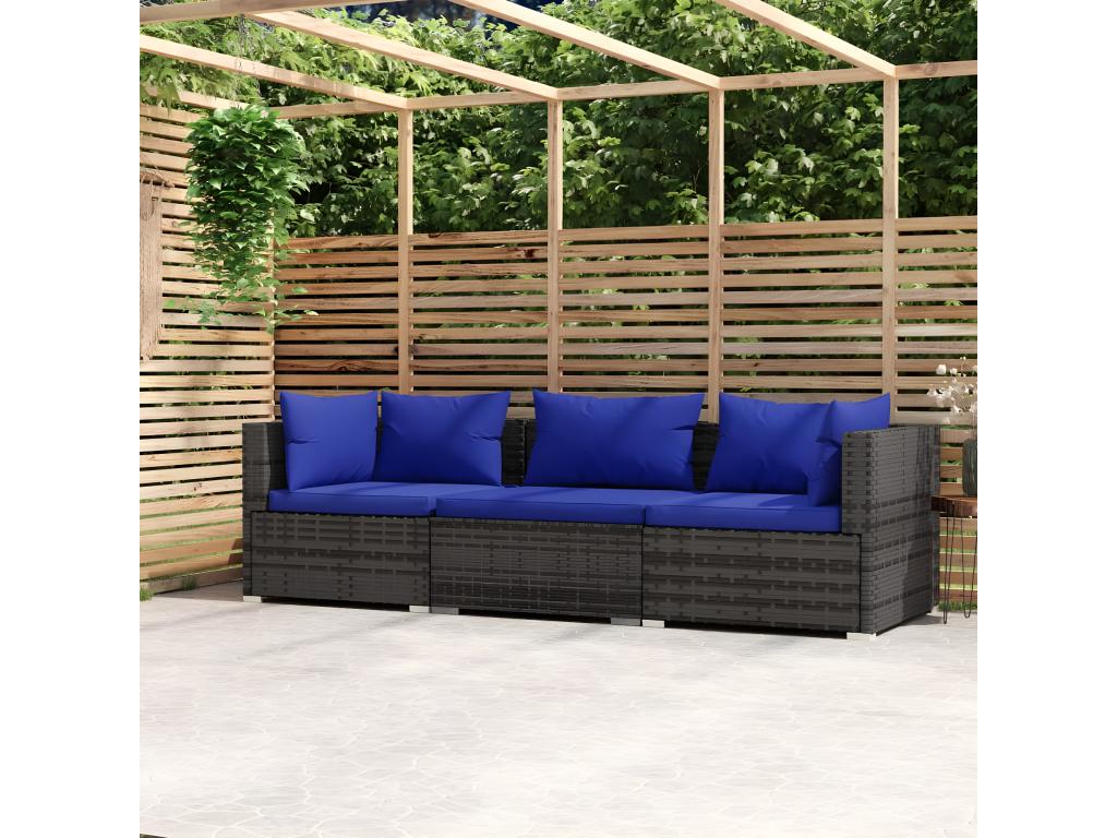 Gray Woven Resin Wicker Sofa - dlz1766585684410