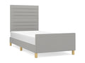 Gray Fabric Bed Frame, 90 x 190 cm