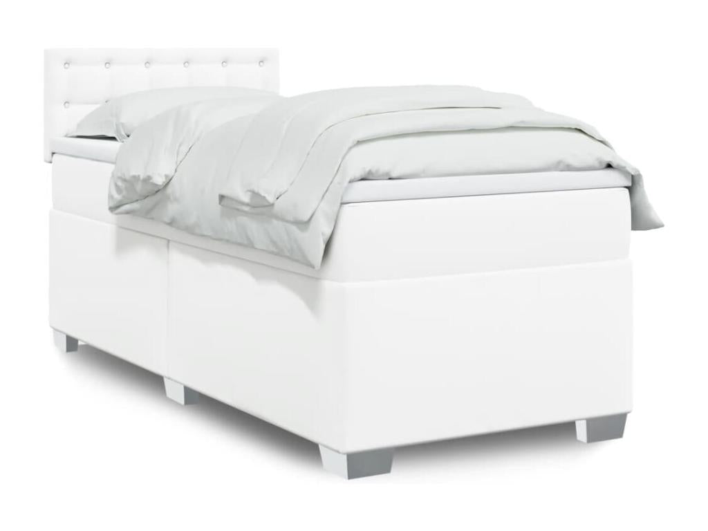 White Faux Leather Mattress, 90 x 200 cm