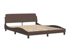 Brown Faux Leather Bed Frame, 160 x 200 cm