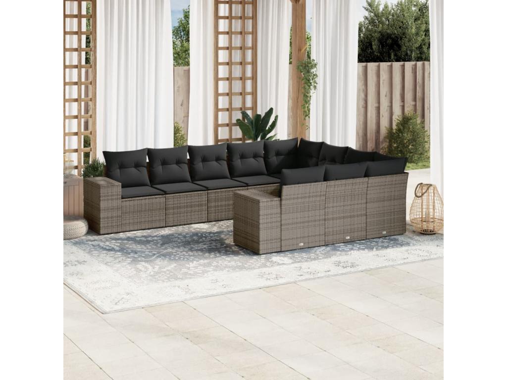 Gray Woven Resin Wicker Outdoor Furniture Set - dlz1766585504839