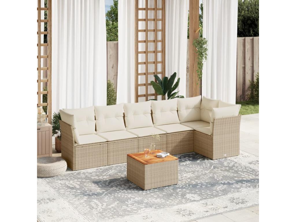 Beige Woven Resin Wicker Outdoor Furniture Set - dlz1766585216396