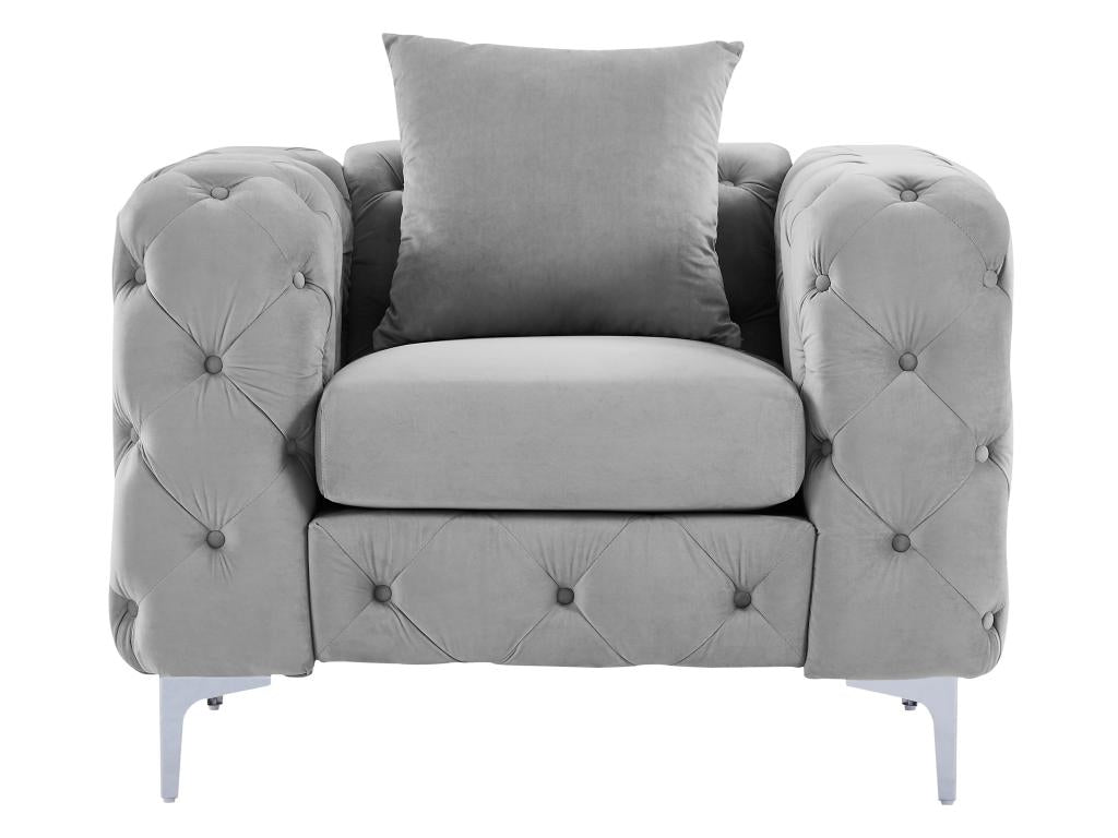 Gray Velvet Accent Chair