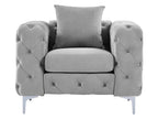 Gray Velvet Accent Chair