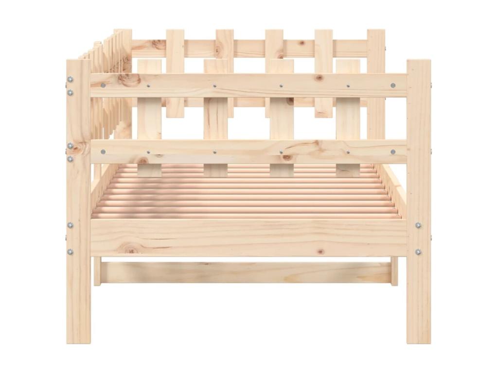 Natural Pine Wood Bed, 90 x 200 cm