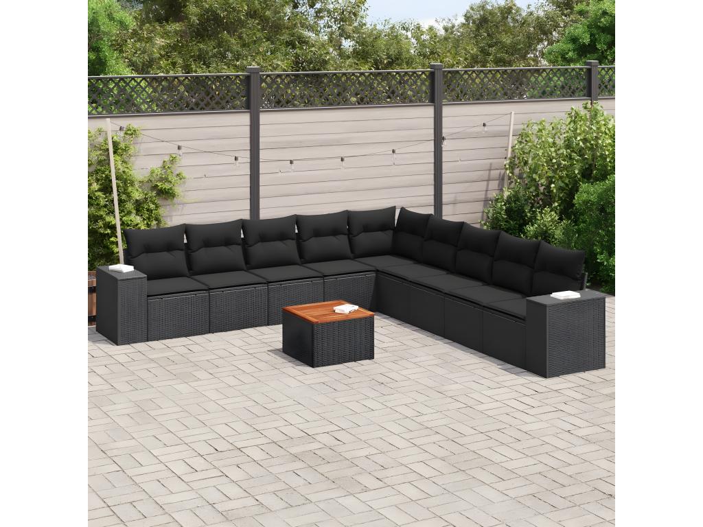 Black Woven Resin Wicker Outdoor Furniture Set - dlz1766585739445