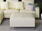 Beige Leather Ottoman
