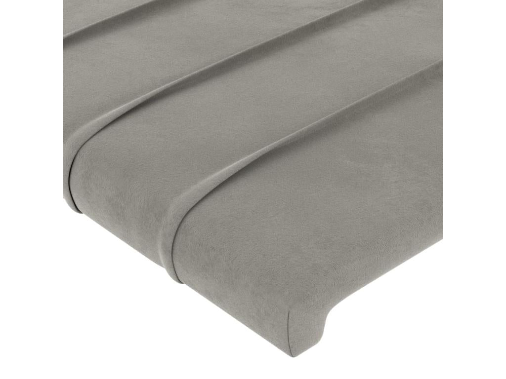 Gray Velvet Bed, 103 x 23 x 118 cm