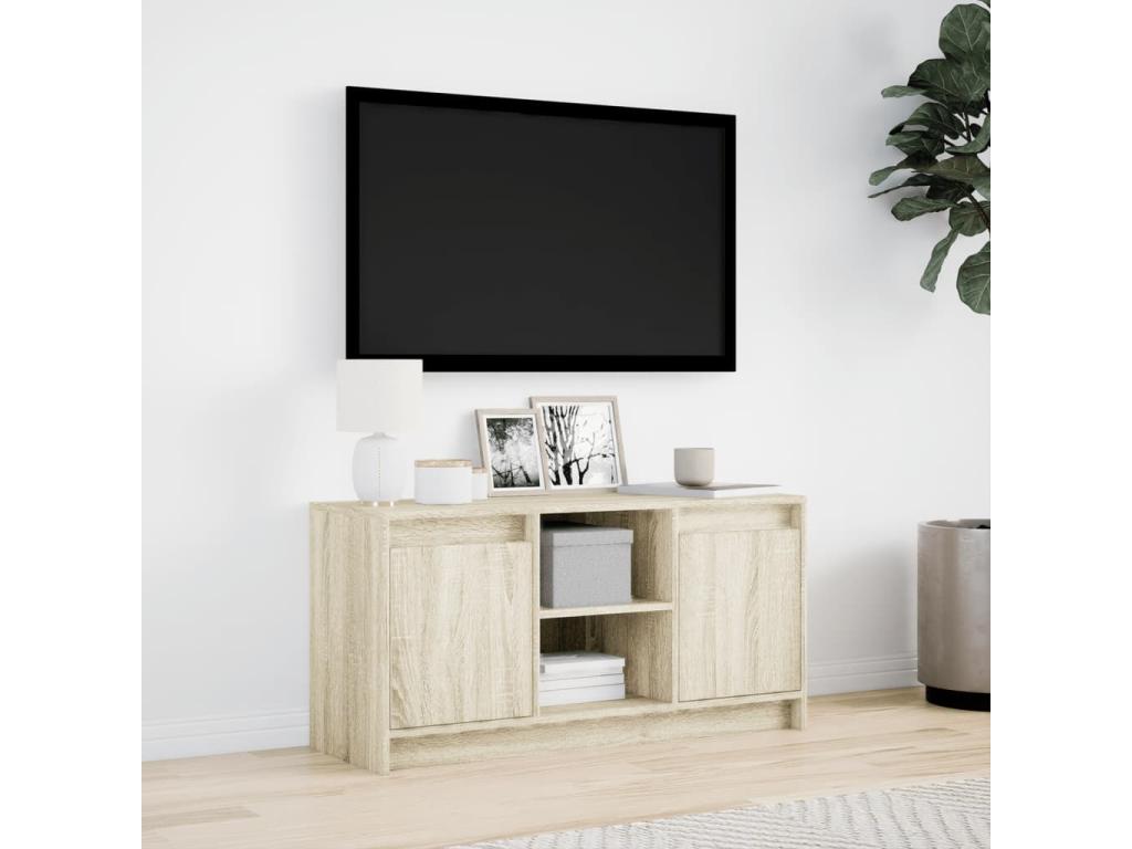 Brown Engineered Wood TV Stand, 100 x 34 x 50 cm