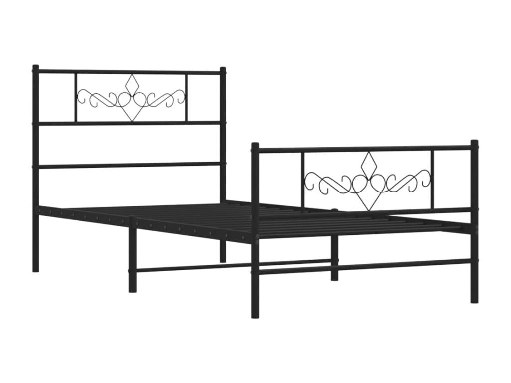 Black Metal Bed Frame, 75 x 190 cm