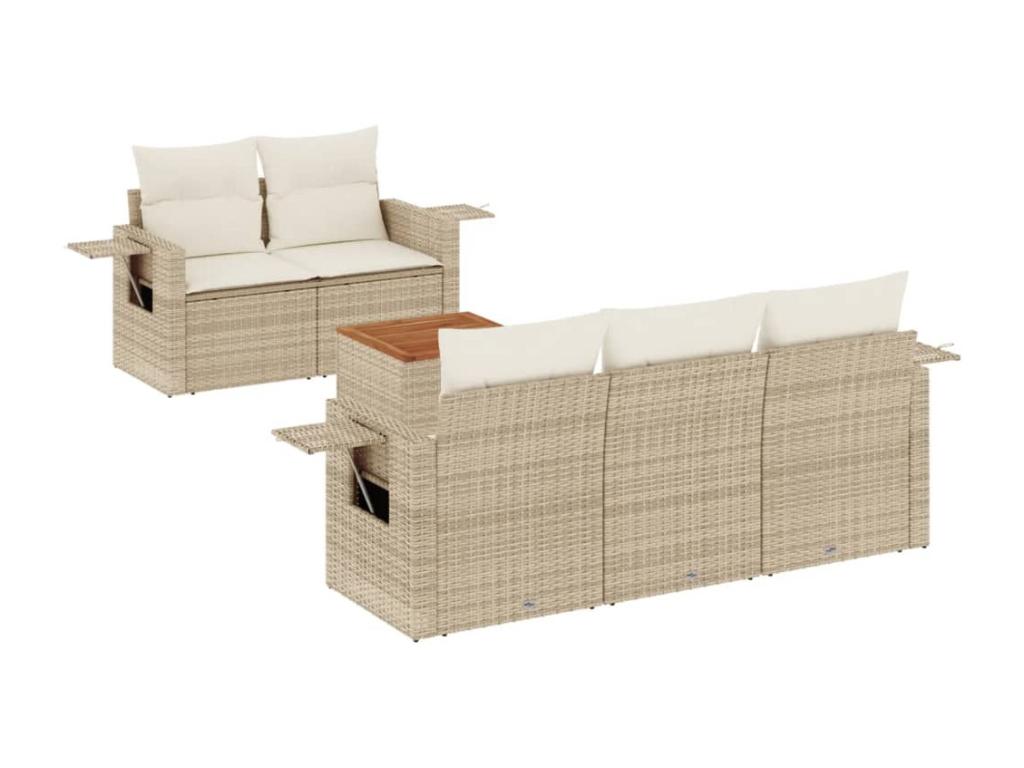 Beige Woven Resin Wicker Outdoor Furniture Set - dlz1766586019858