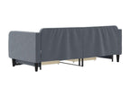 Gray Velvet Bed, 90 x 200 cm