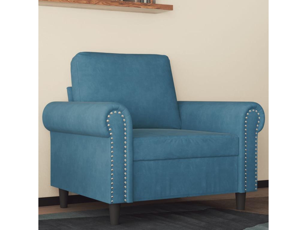 Blue Velvet Accent Chair