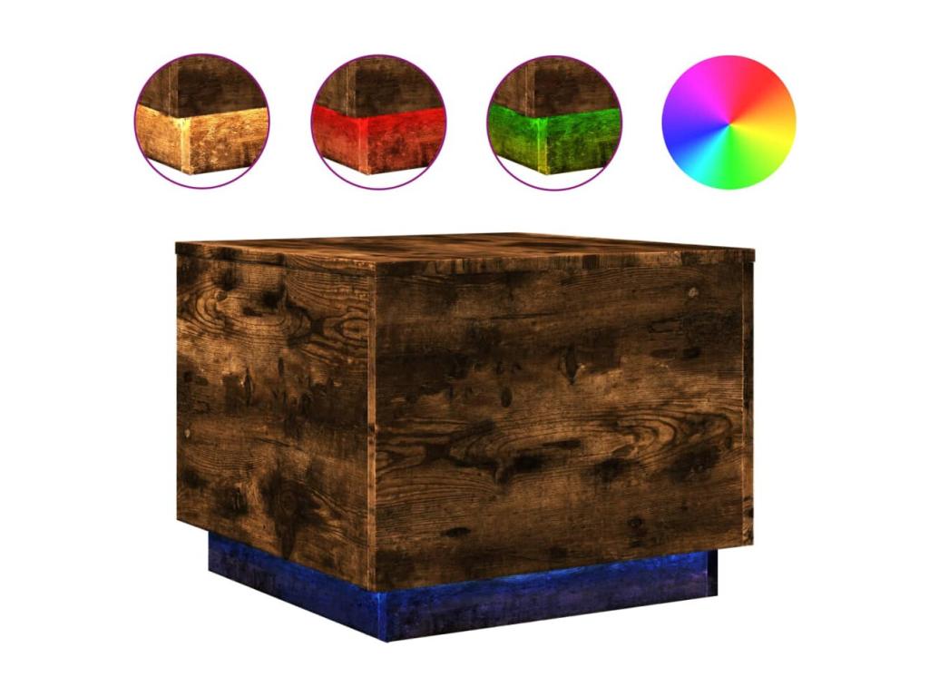 Brown Oak Wood Coffee Table, 50 x 50 x 40 cm