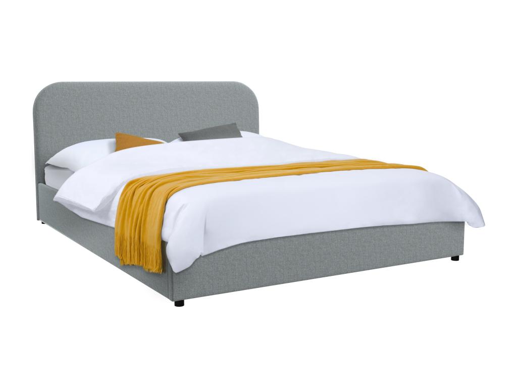 Gray Fabric Bed, 140 x 190 cm