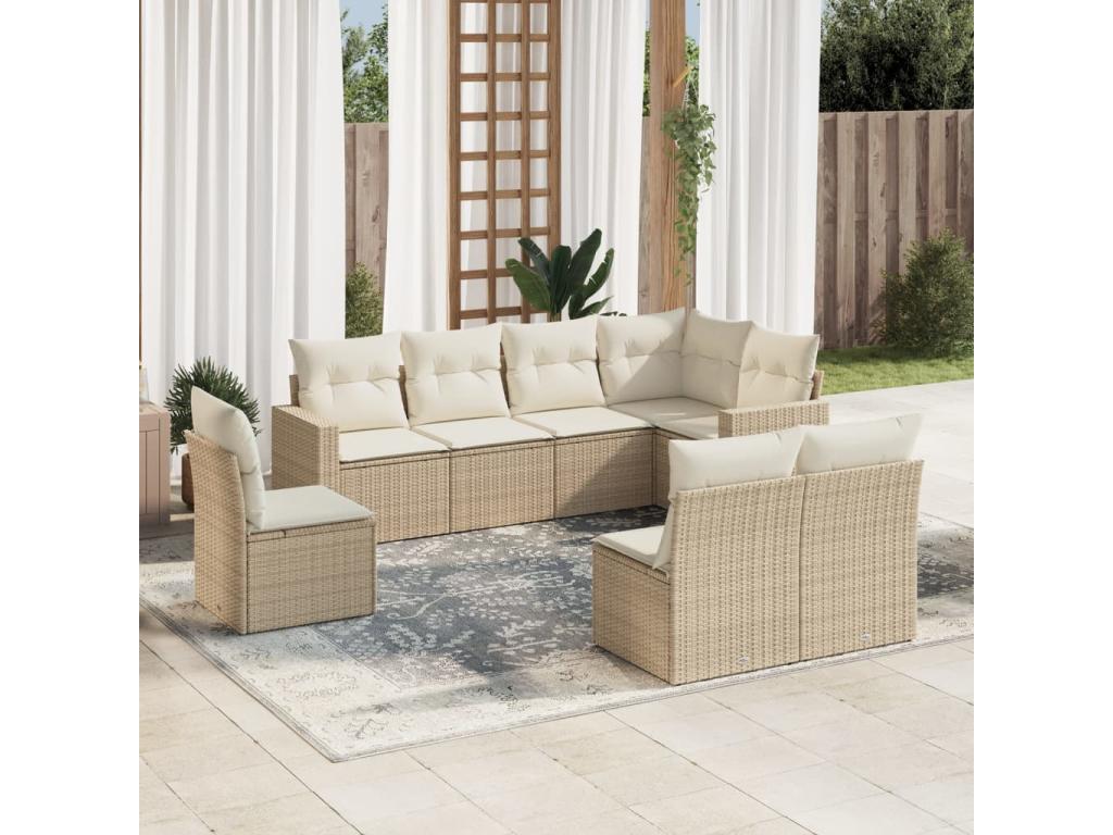 Beige Woven Resin Wicker Outdoor Furniture Set - dlz1766585193475