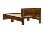 Brown Oak Wood Bed Frame, 100 x 200 cm