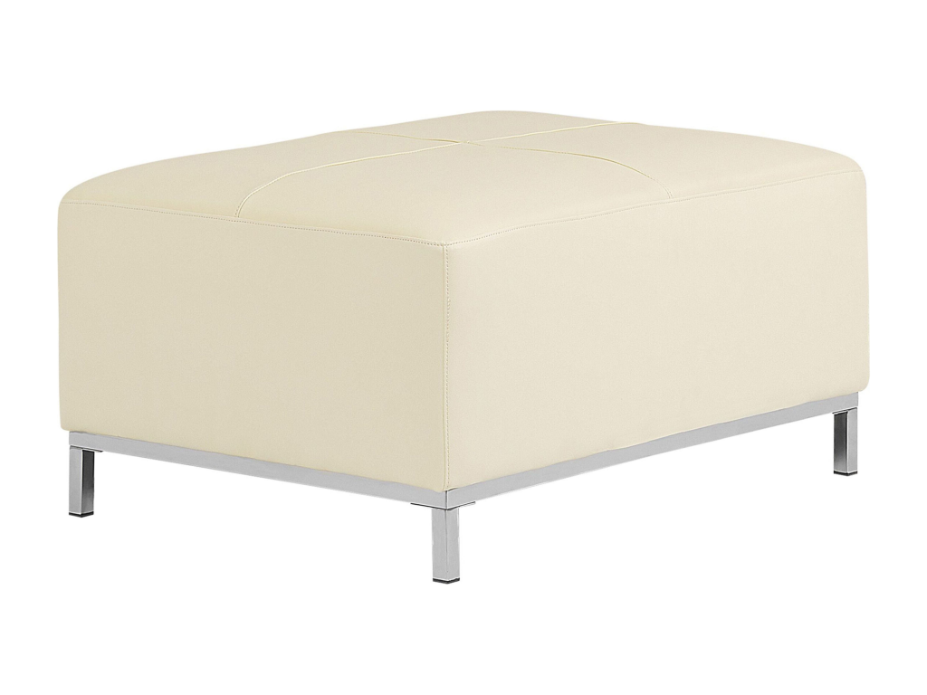 Beige Leather Ottoman