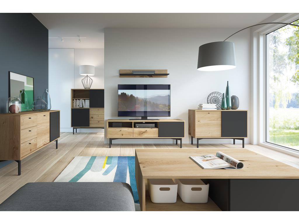 Black Coffee Table, 102 x 68 x 46 cm