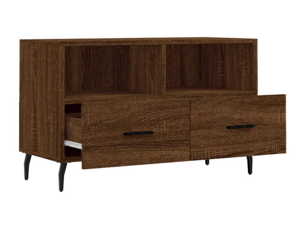 Brown Engineered Wood TV Stand, 80 x 36 x 50 cm