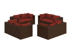 Brown Woven Resin Wicker Outdoor Furniture Set - dlz1766585755490