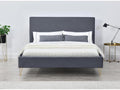 Gray Velvet Bed Frame, 160 x 200 cm