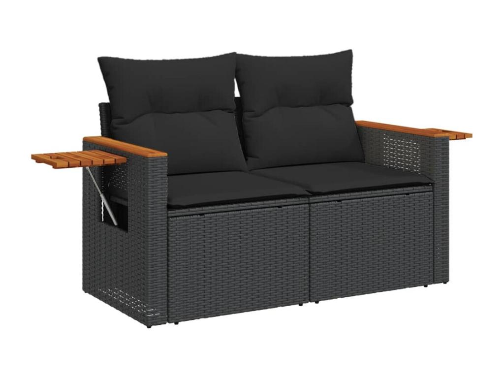 Black Woven Resin Wicker Outdoor Furniture Set - dlz1766585780315