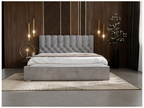 Gray Velvet Bed, 180 x 200 cm