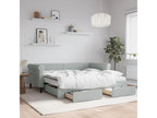 Gray Velvet Bed, 90 x 190 cm