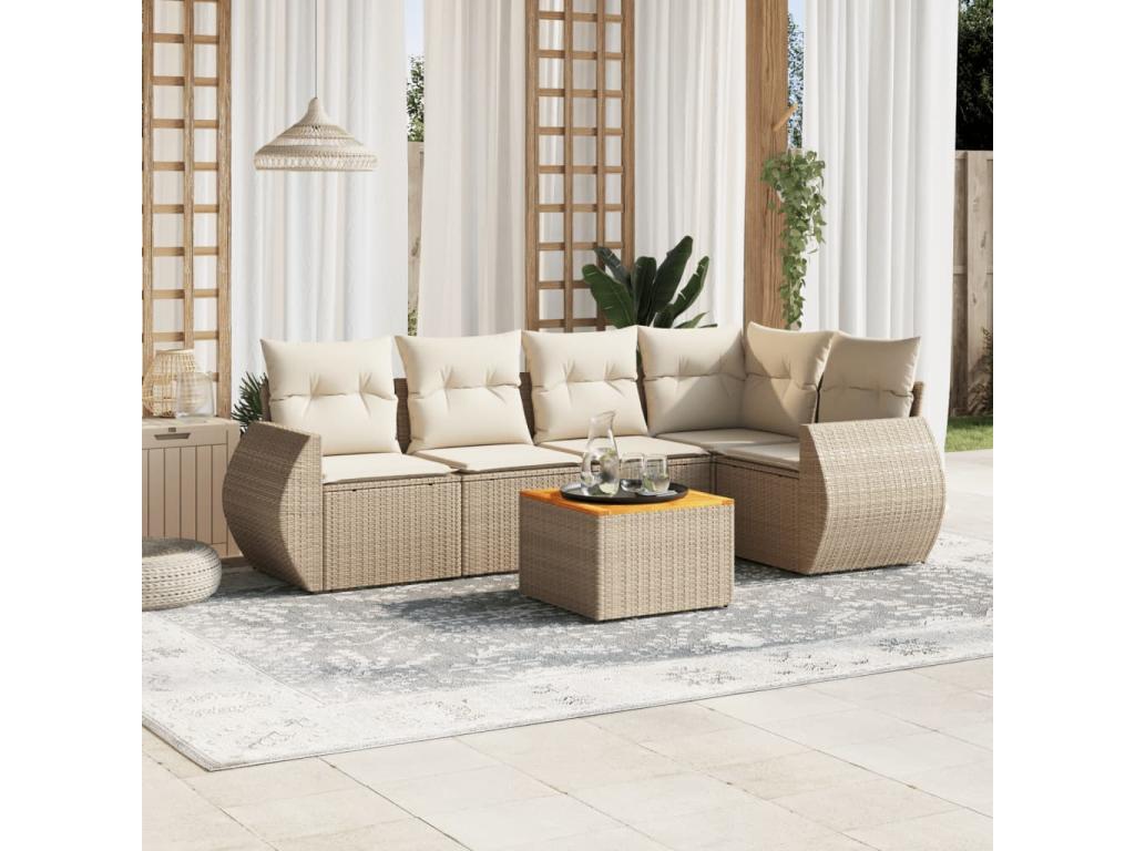 Beige Woven Resin Wicker Outdoor Furniture Set - dlz1766585896089